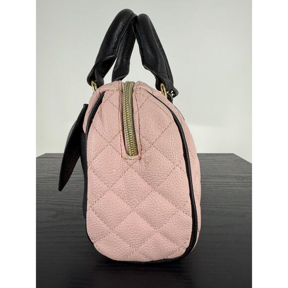 Betsey Johnson Quilted Mini Top Handle Handbag with Bow in Pink - Picture 9 of 13